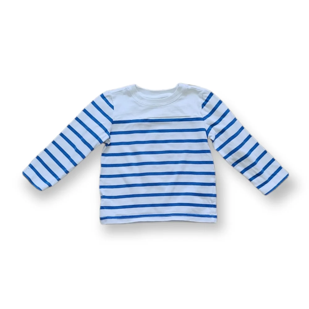 Janie & Jacks Baby Boys Blue Striped Long Sleeve Tee - Picture 1 of 5